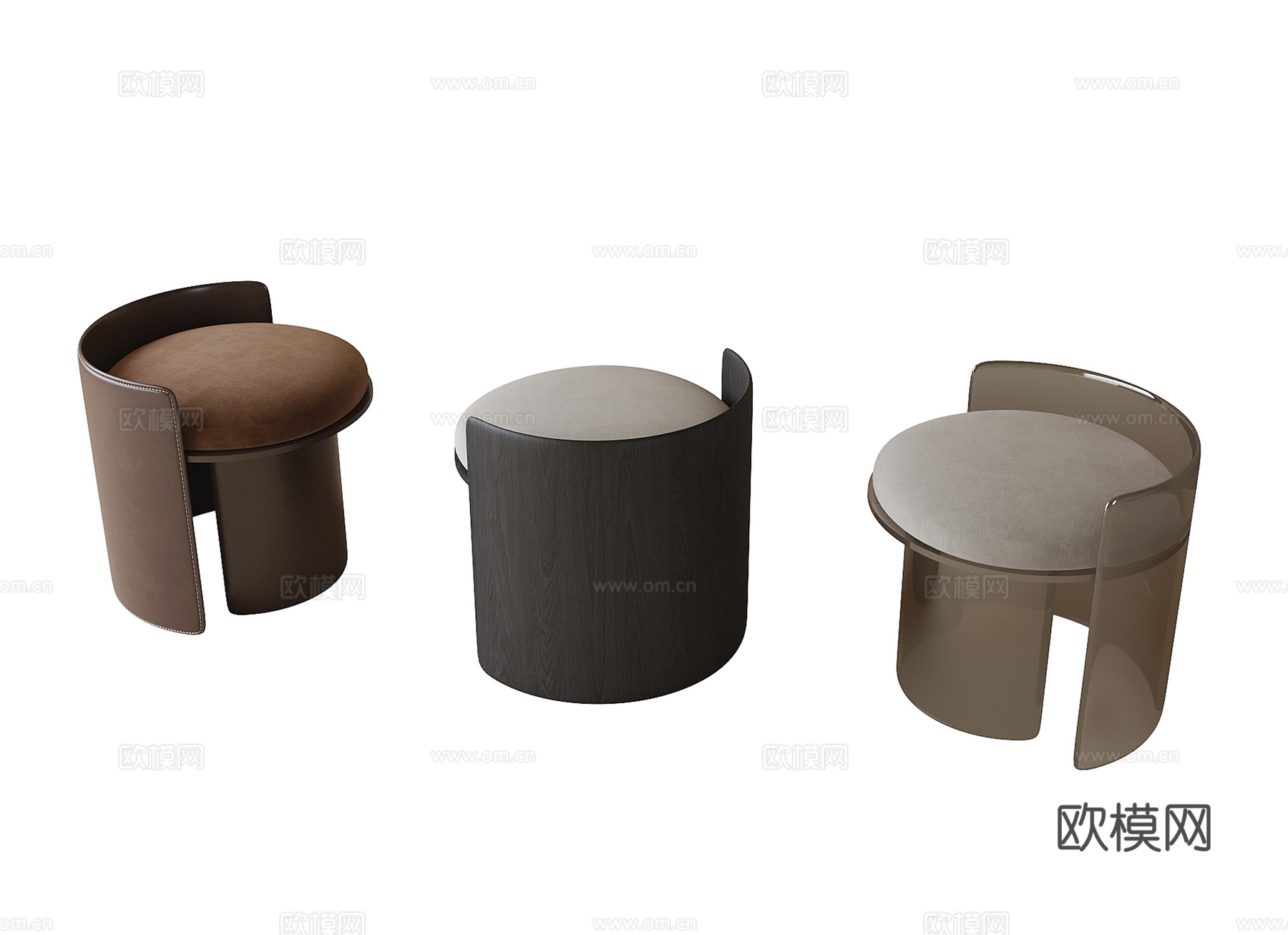 现代梳妆凳 凳子 换鞋凳3d模型