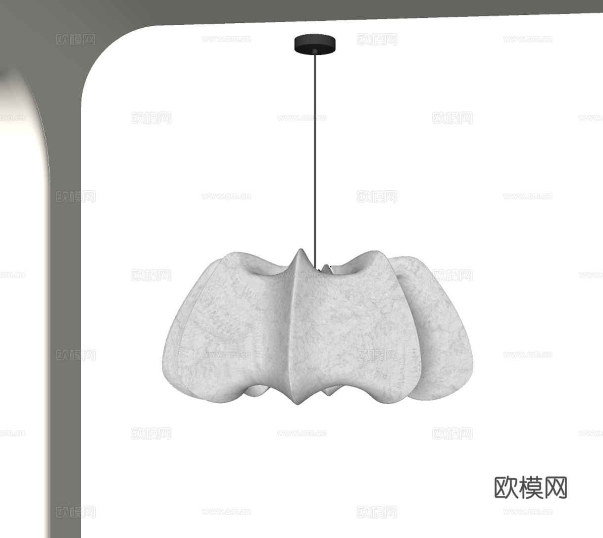中古灯笼吊灯 卧室吊灯su模型
