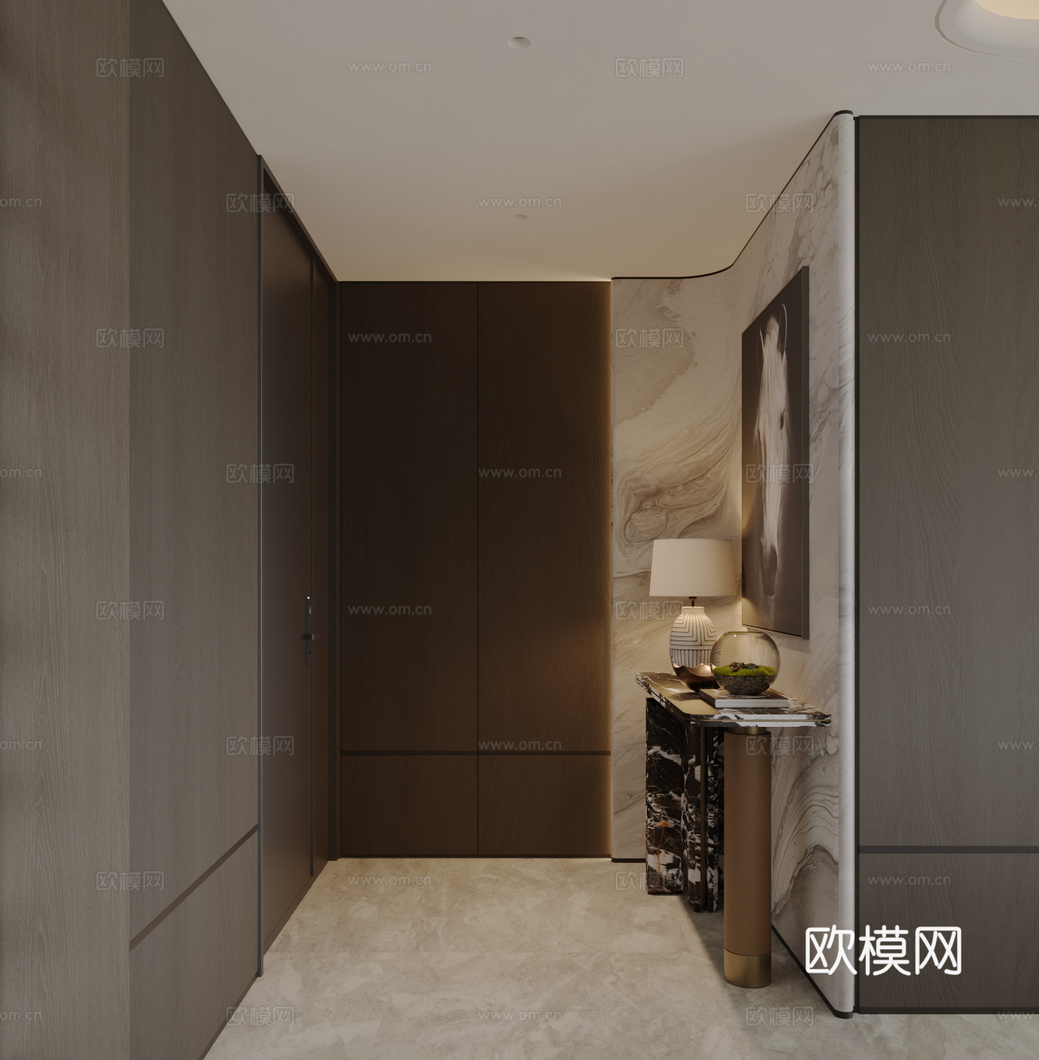 现代玄关过道 端景台3d模型