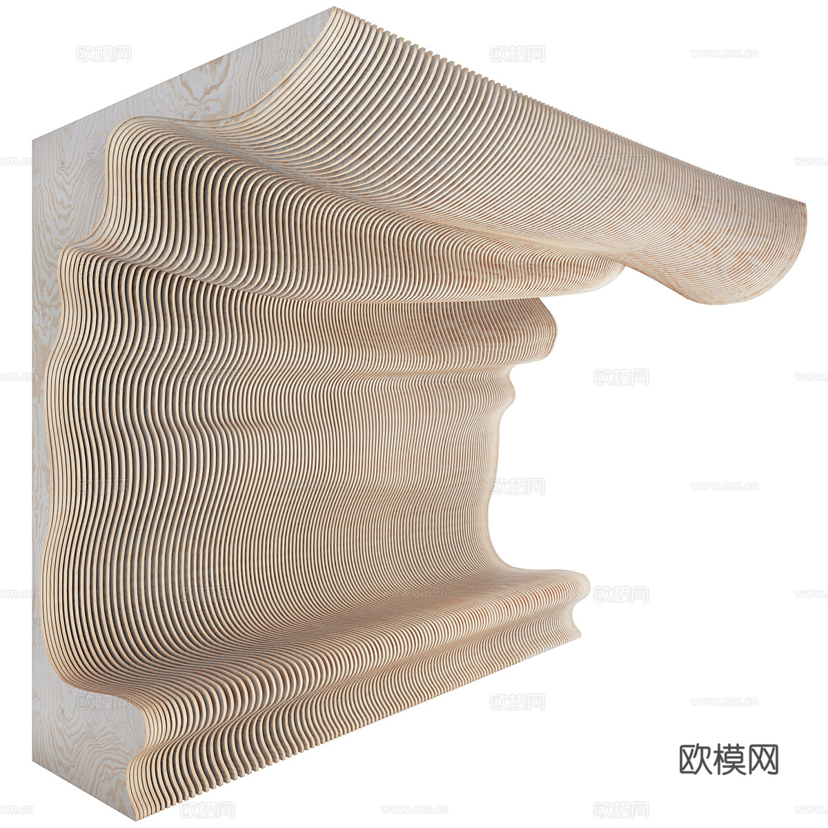 现代异形装饰公共长凳3d模型