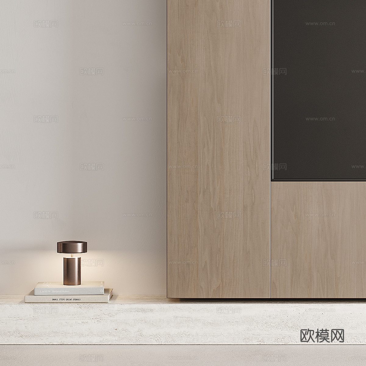 现代极简电视背景墙3d模型