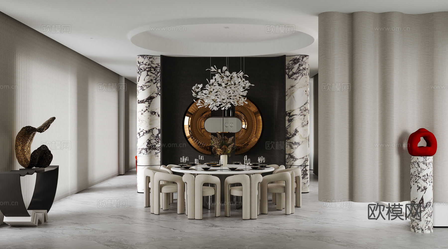 现代餐厅 意式餐厅3d模型
