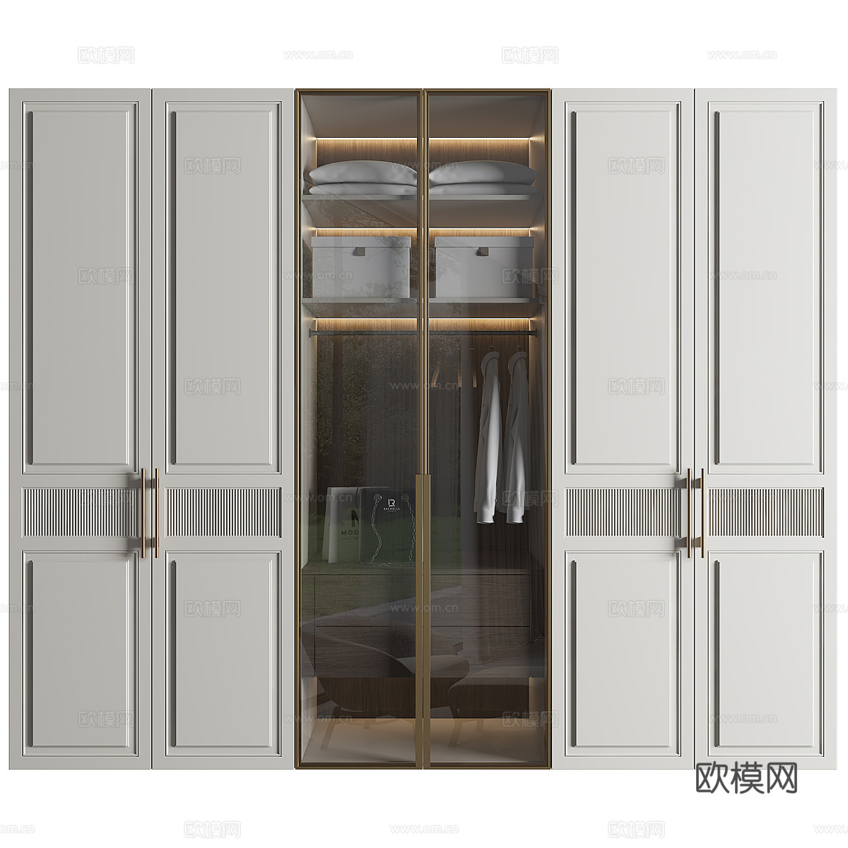新古典轻奢开门衣柜3d模型