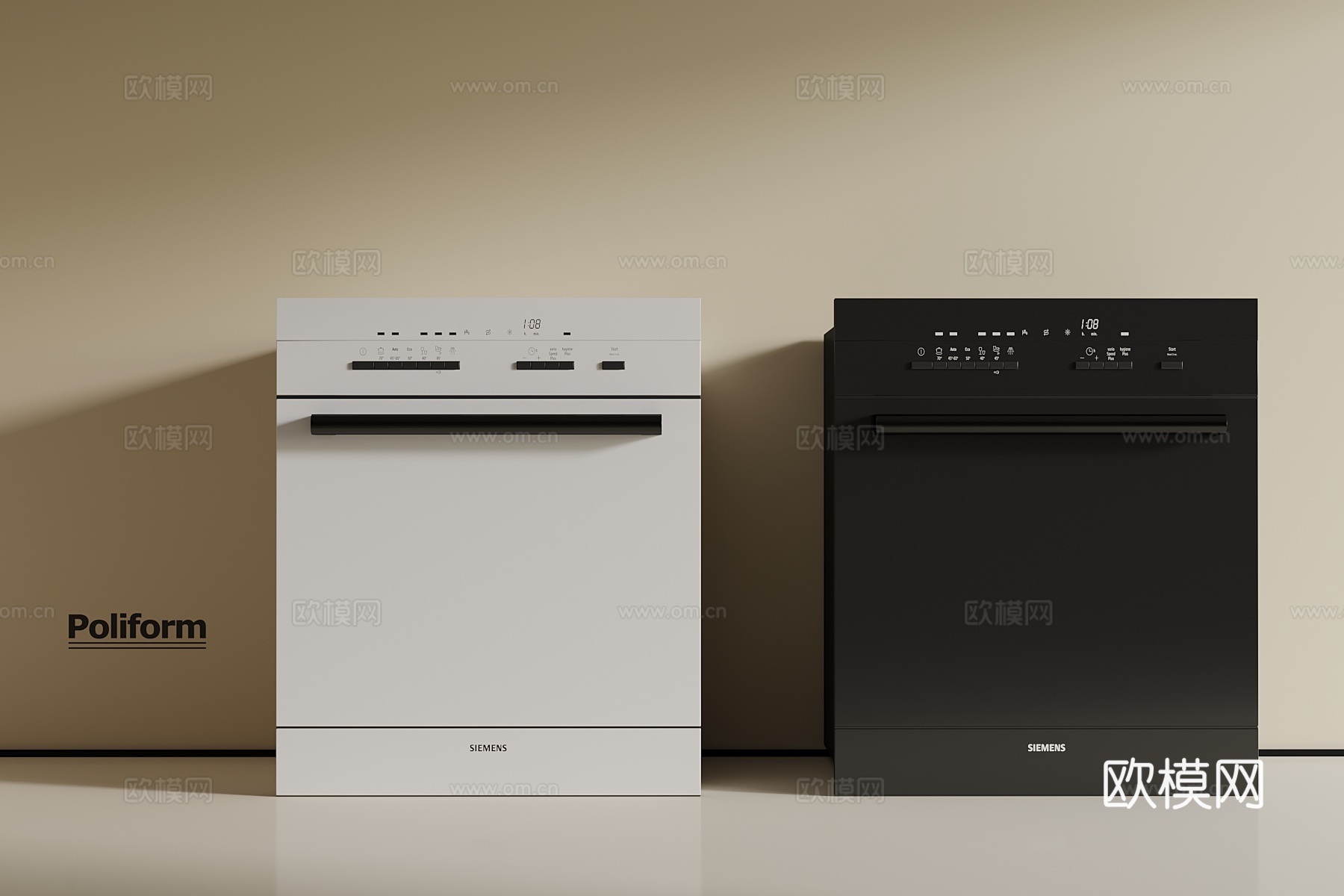 现代洗碗机3d模型