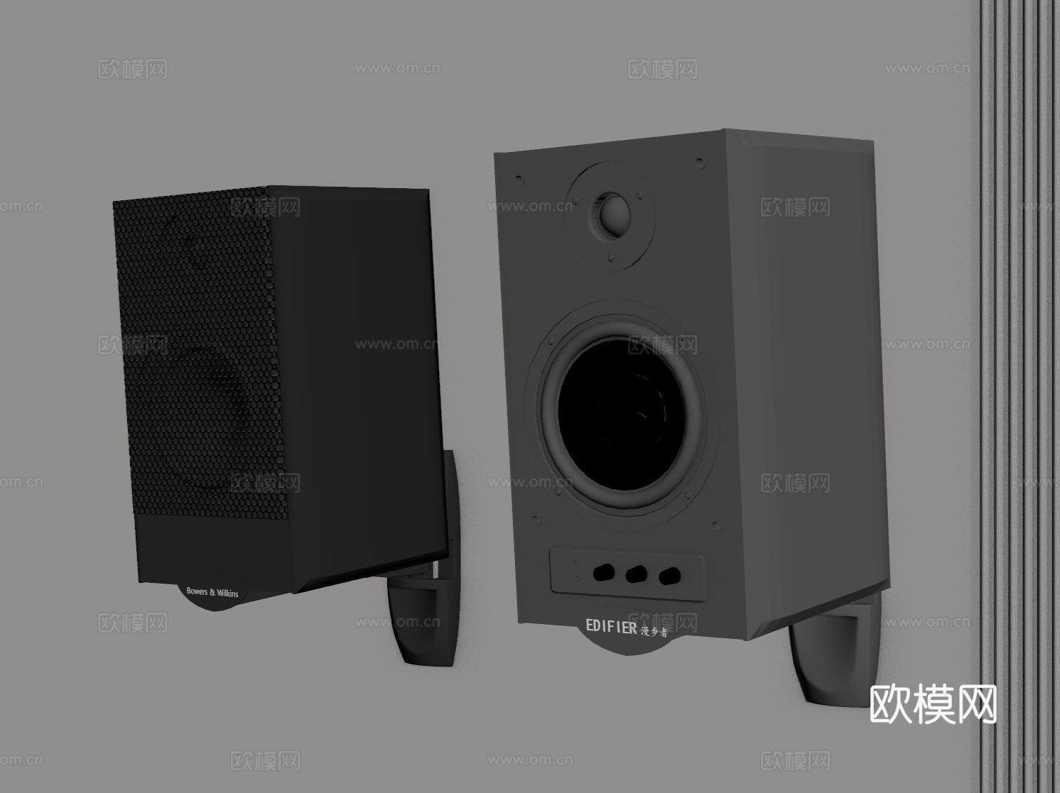 30音响 壁挂音箱su模型