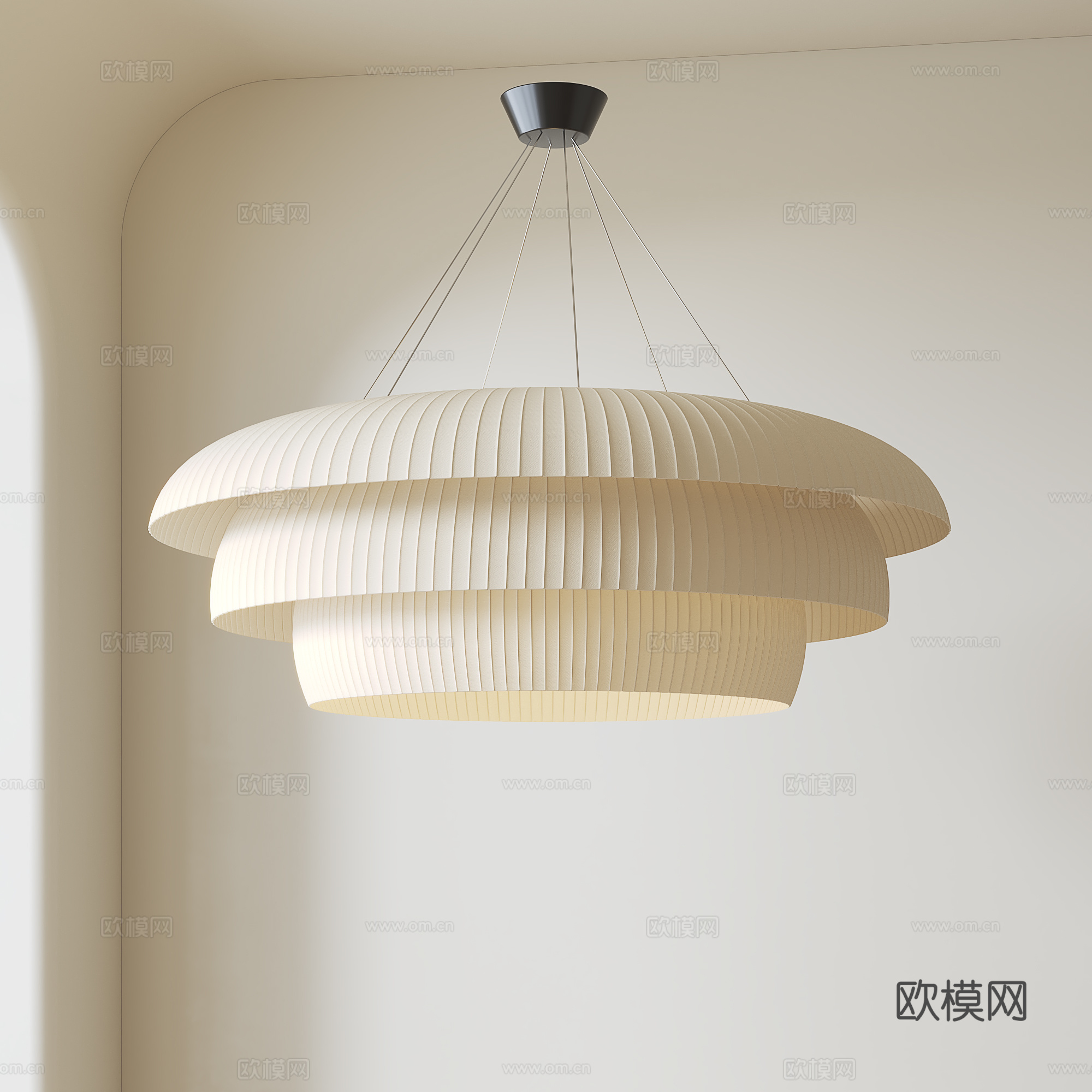 侘寂风中古吊灯su模型