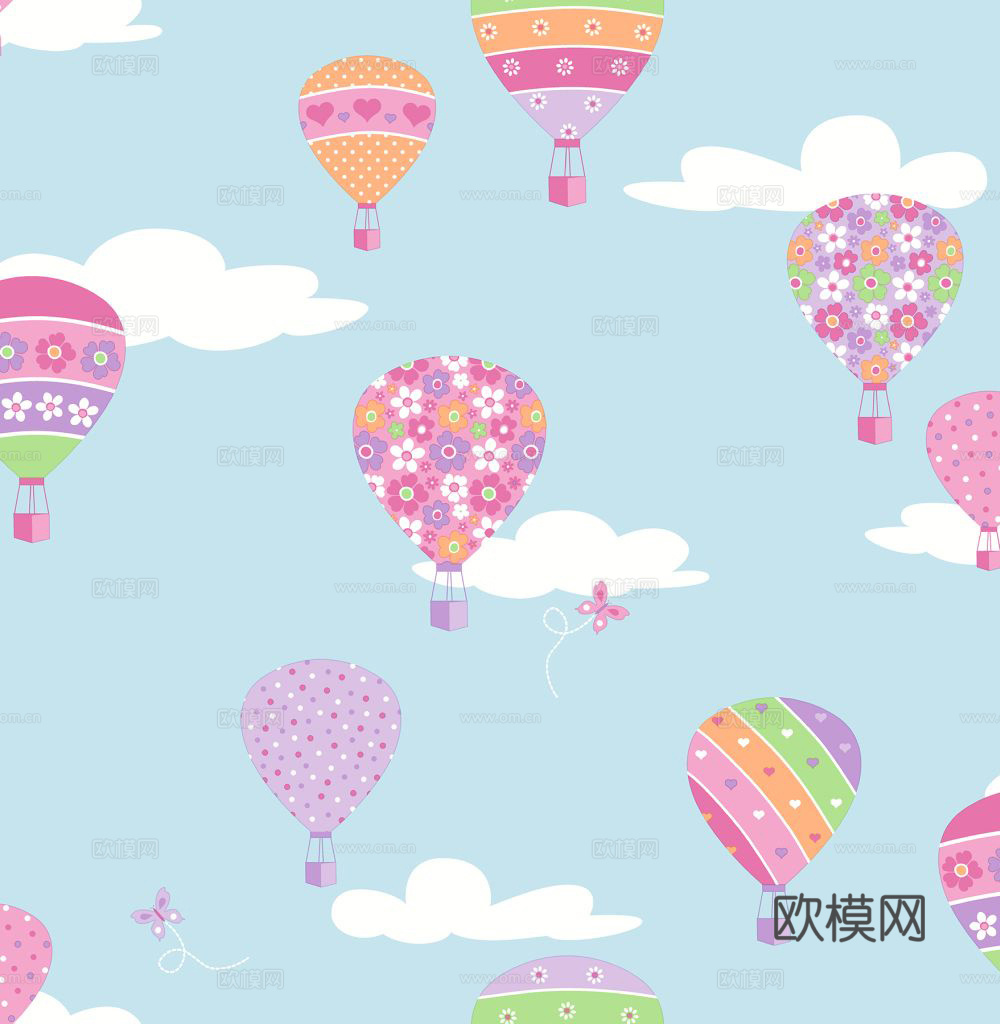 现代简约儿童可爱壁纸墙布下载（渲染图2）