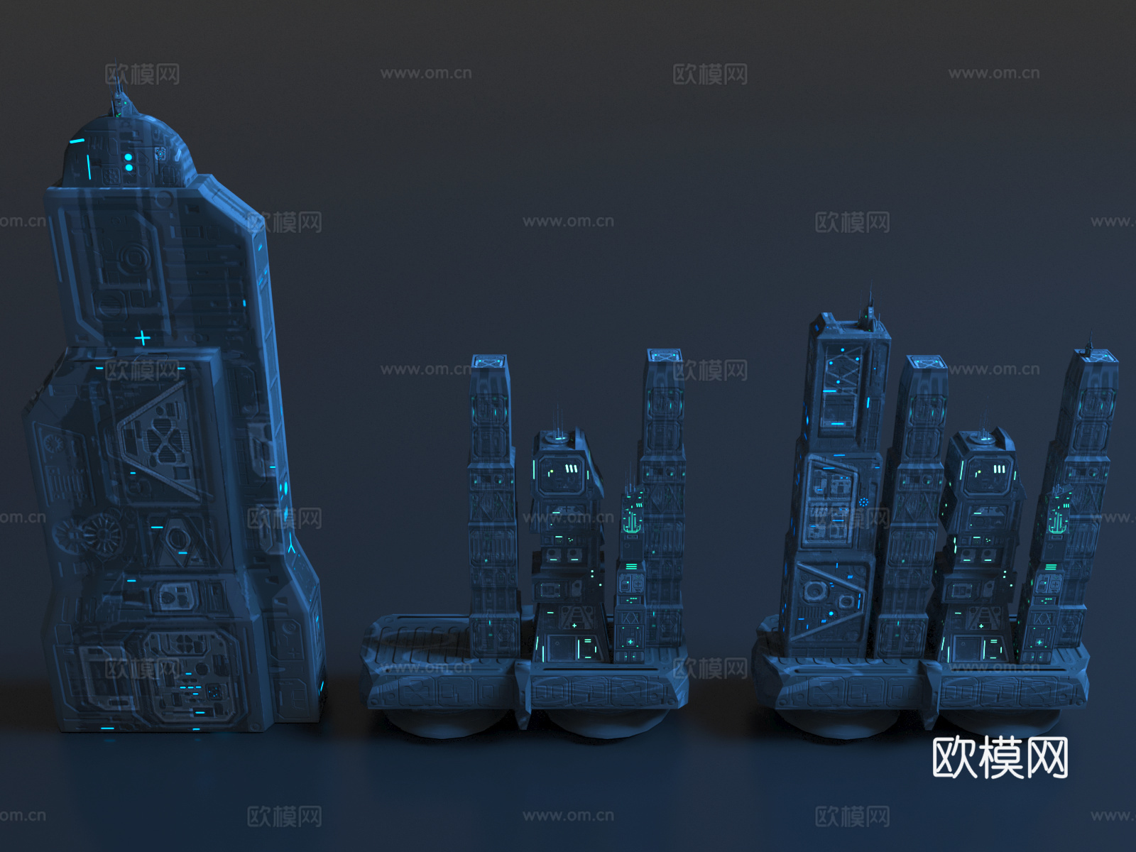 未来科技大都市  科幻都市 赛博朋克 科幻风格都市3d模型