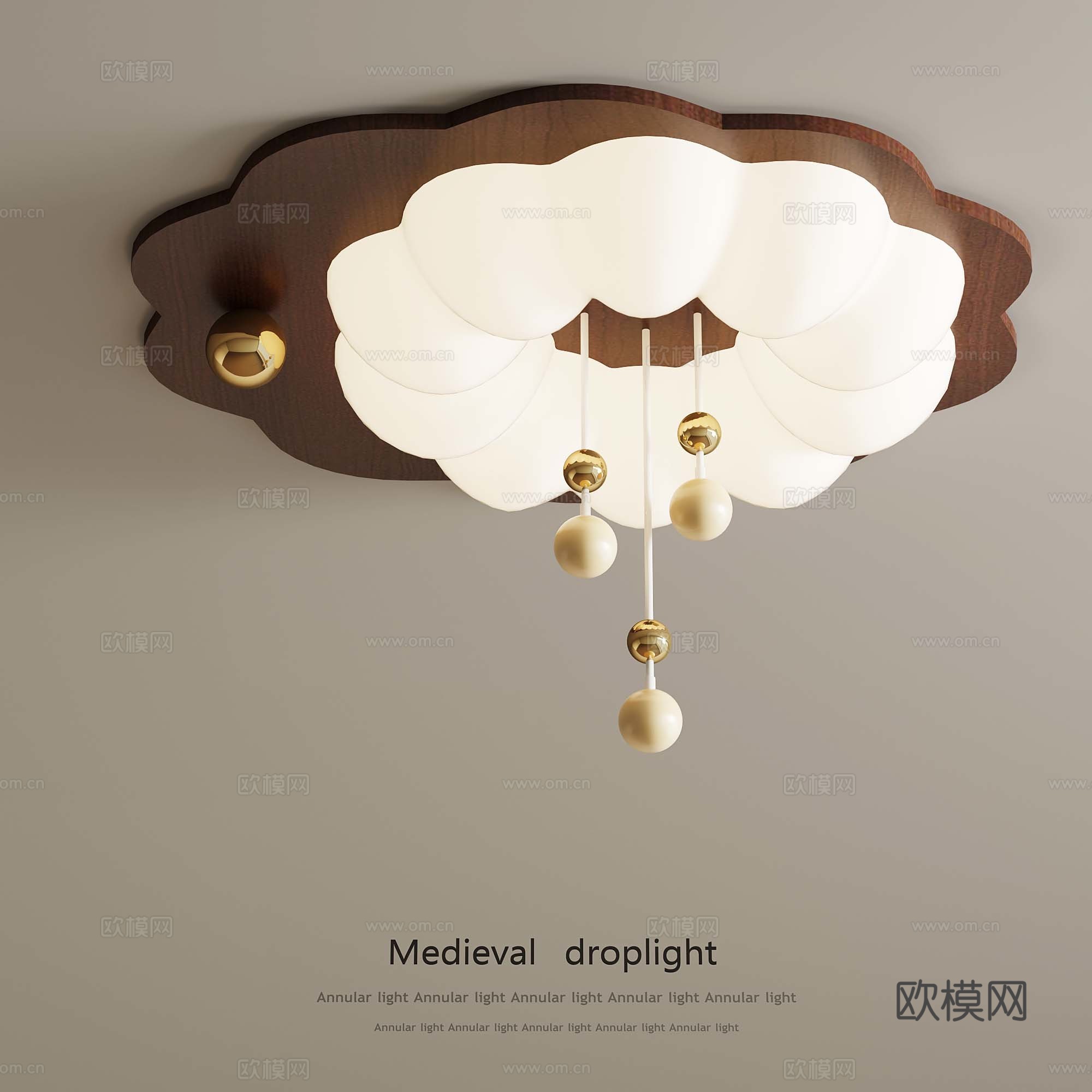 36法式奶油风吸顶灯3d模型