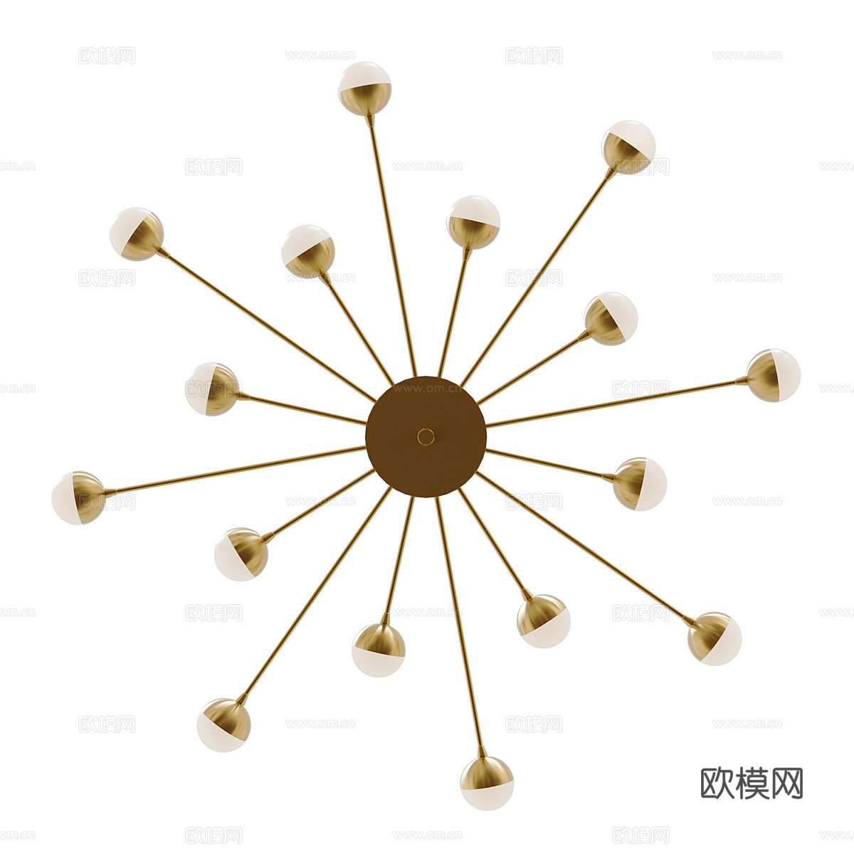 现代轻奢多头装饰吸顶灯3d模型