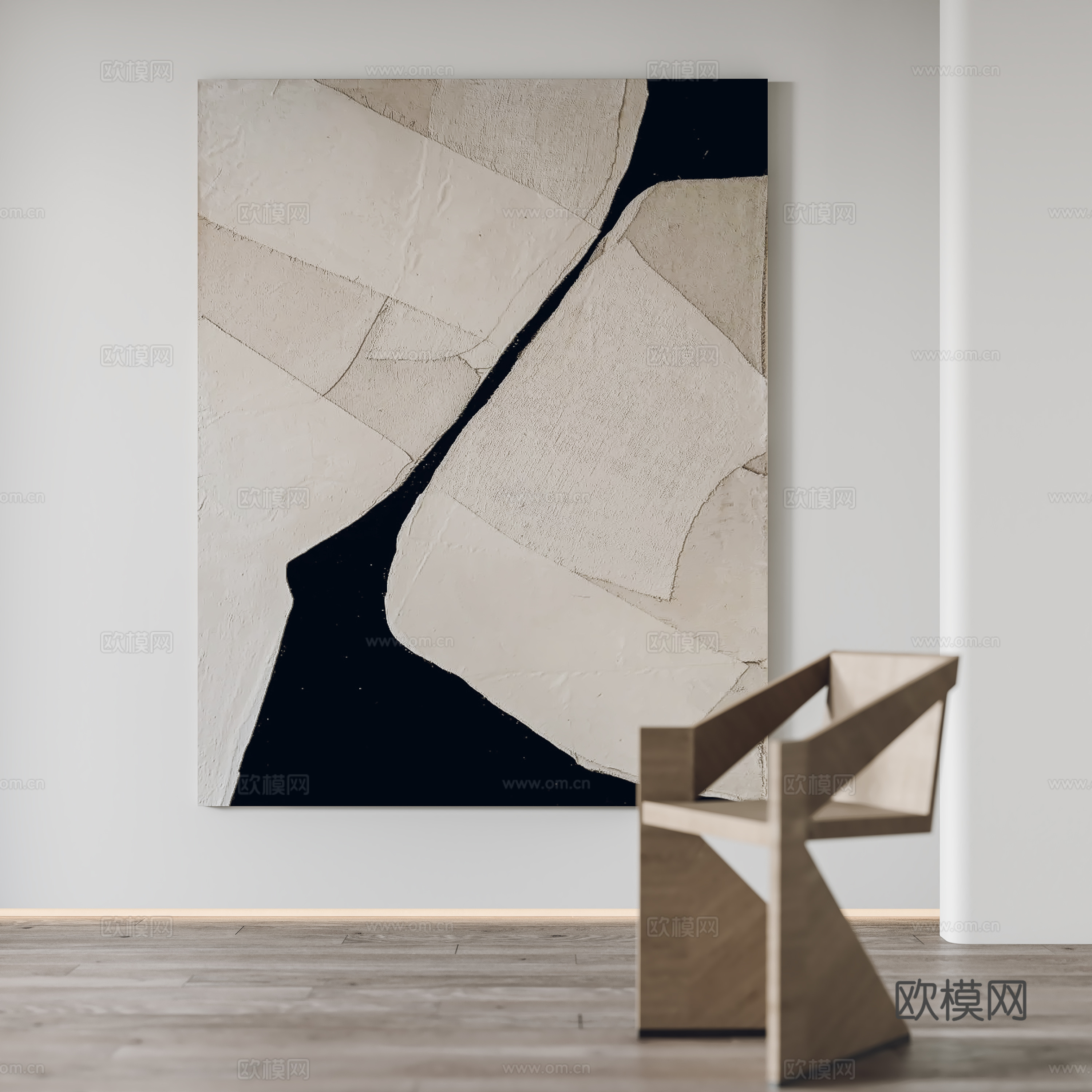 现代挂画 装饰画 单椅3d模型