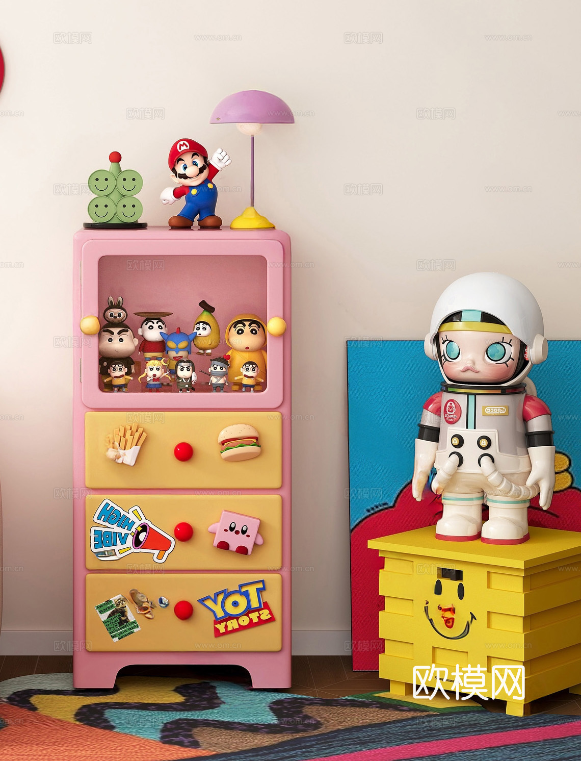 多巴胺彩色柜子3d模型