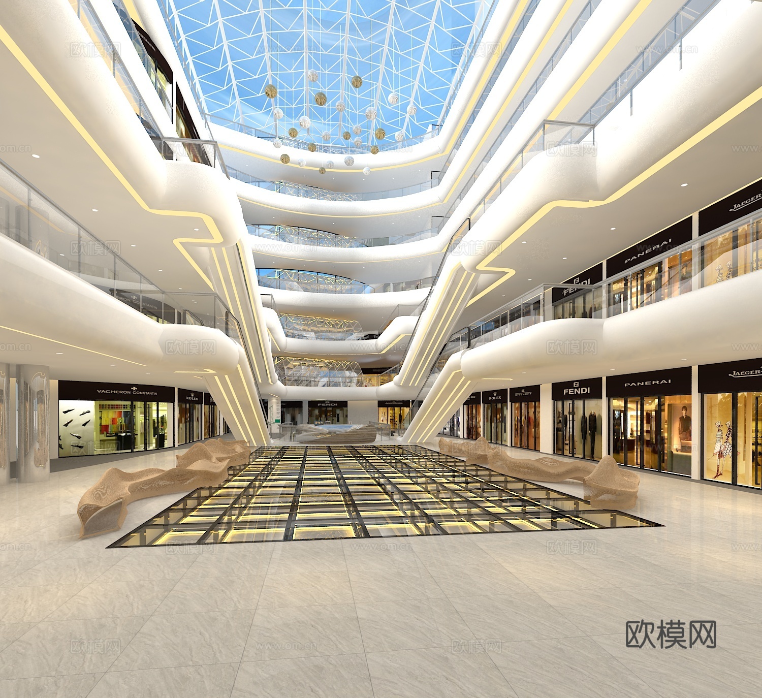 商场su模型