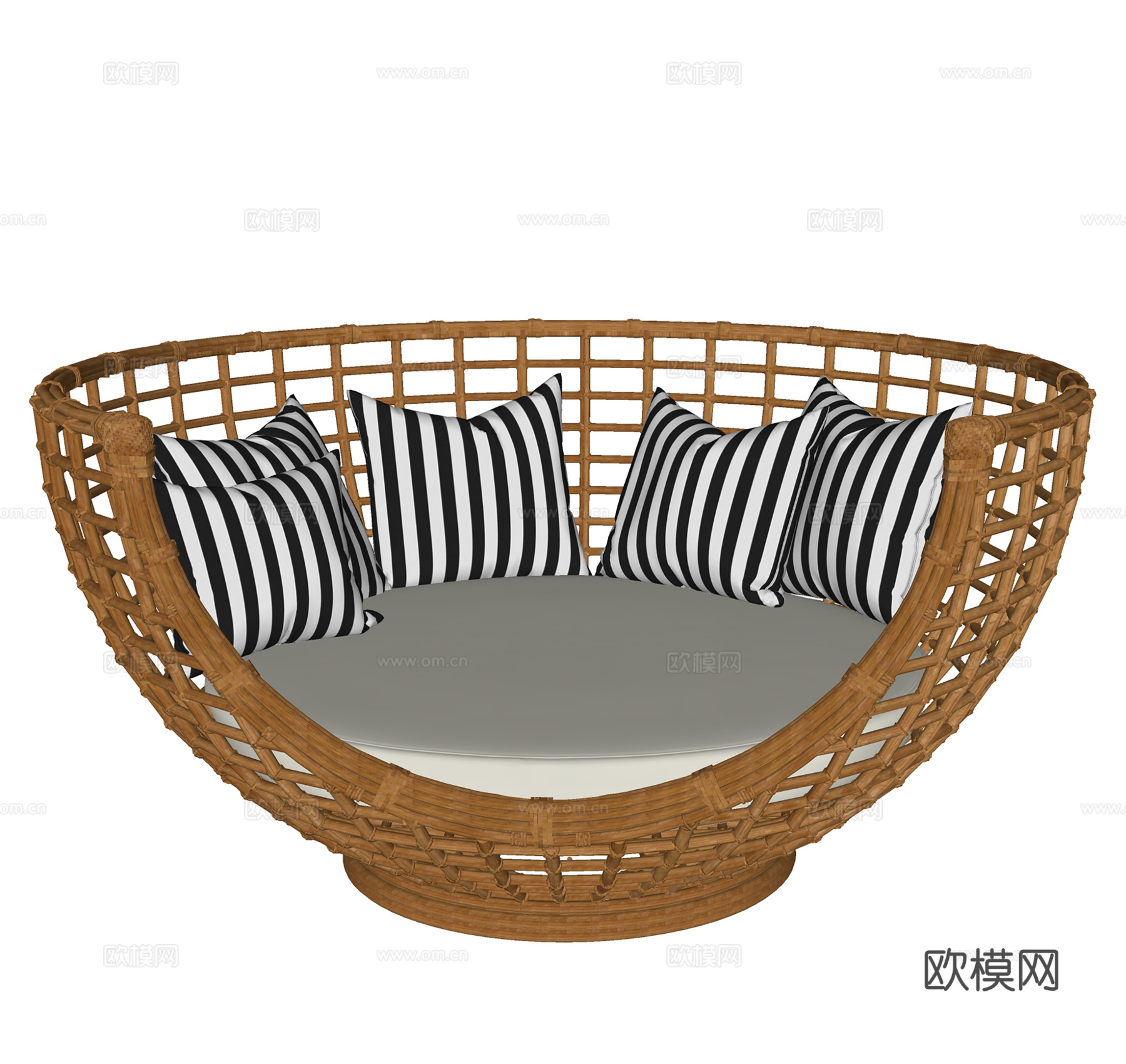 东南亚户外沙发  藤编沙发 休闲沙发su模型