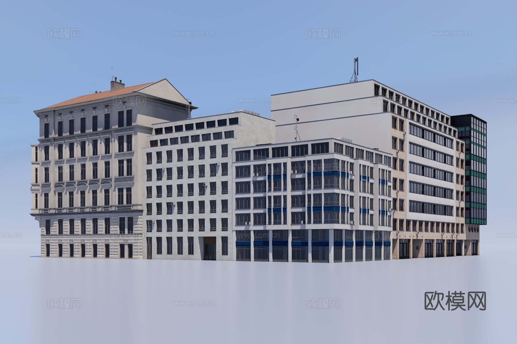欧式建筑群3d模型