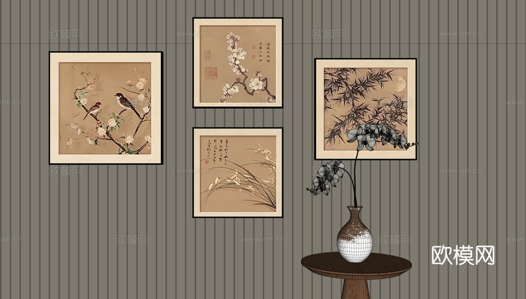 宋氏美学组合装饰画su模型
