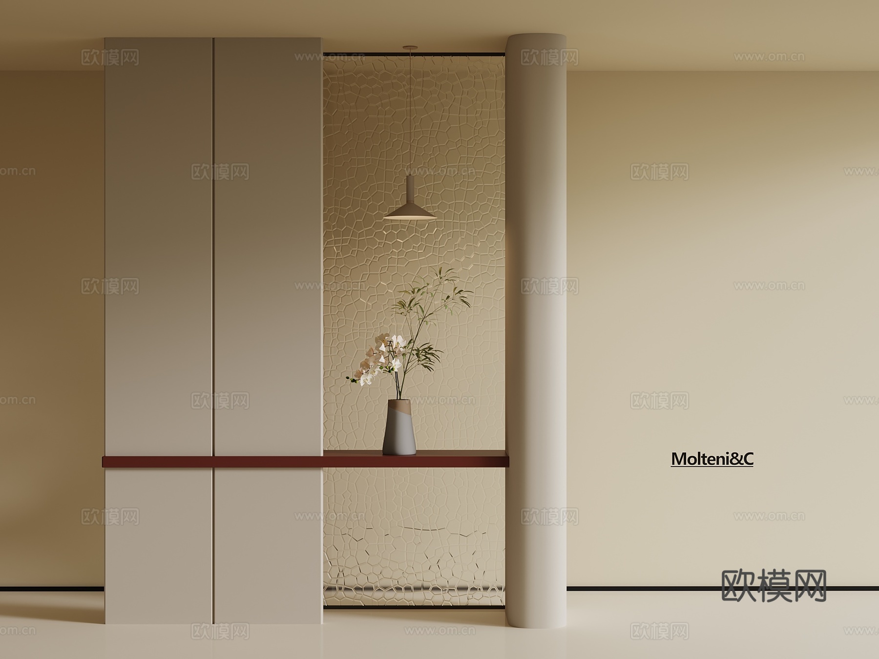 奶油风玄关3d模型