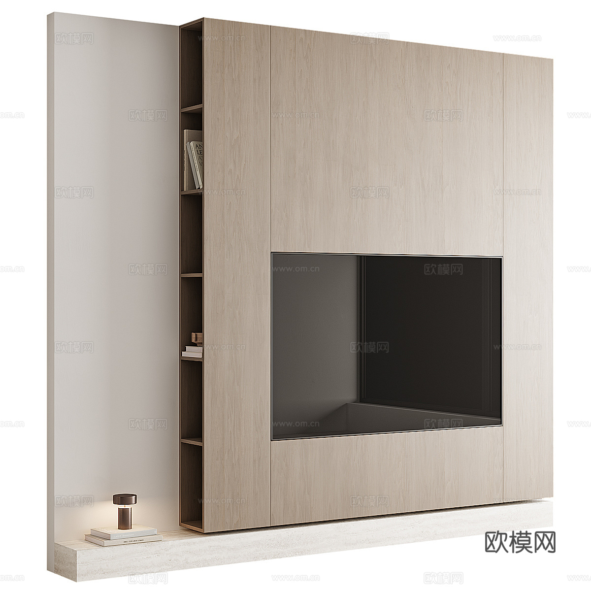 现代极简电视背景墙3d模型