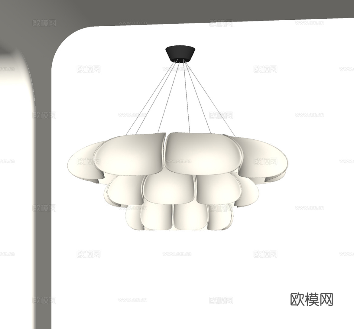 法式中古吊灯su模型