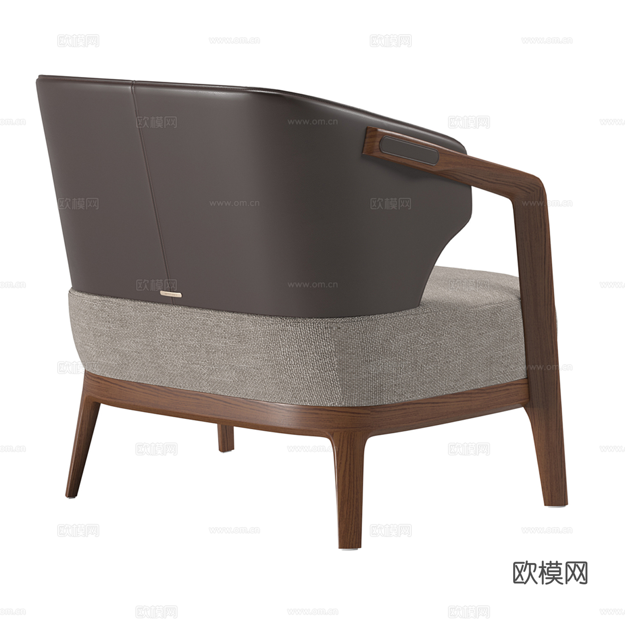 皮质休闲椅 单椅 皮椅 扶手椅su模型