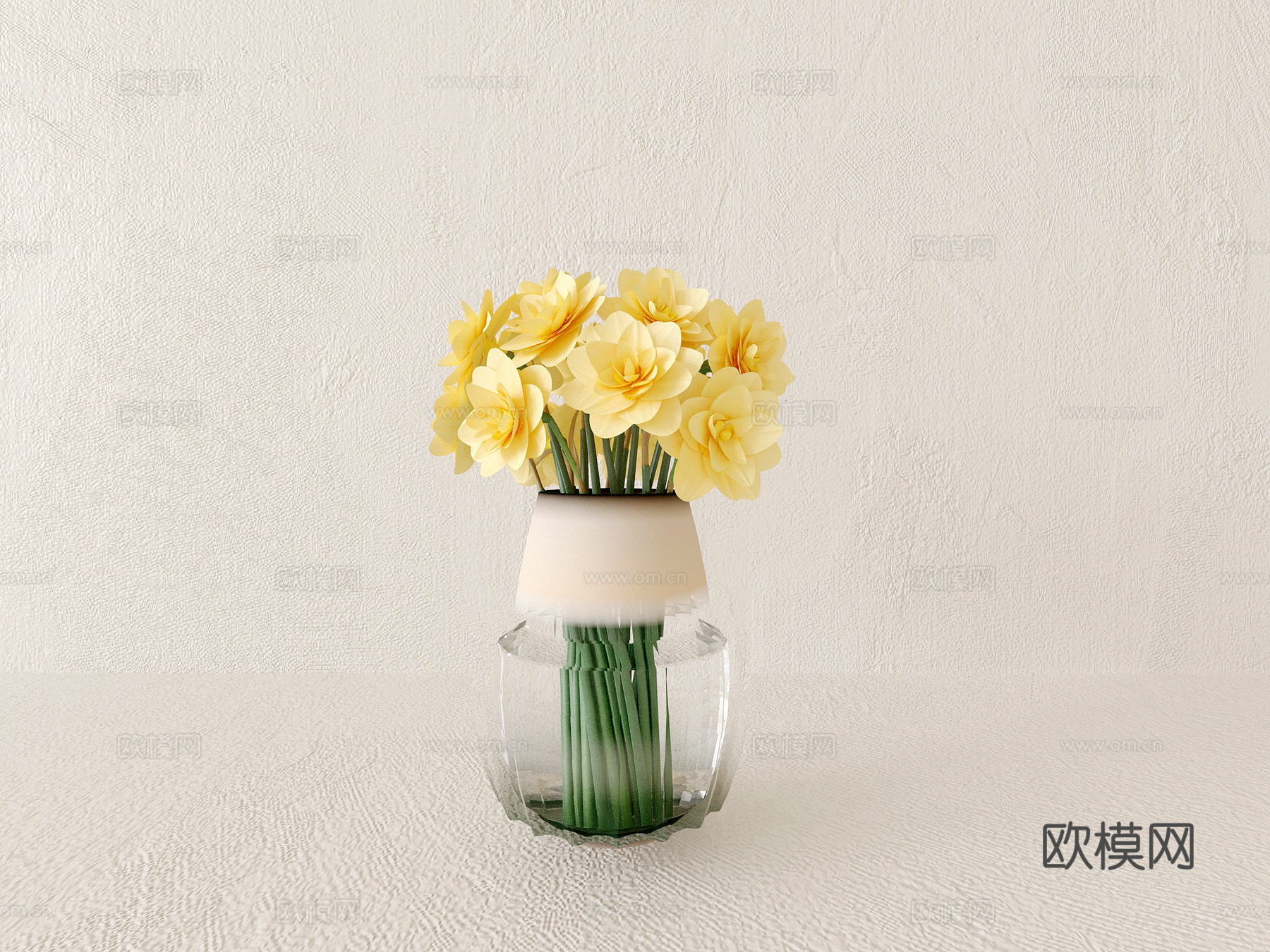 花瓶 花卉 植物 绿植3d模型