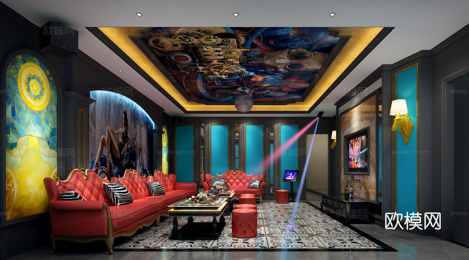 简欧ktv 魔球灯 马头灯3d模型