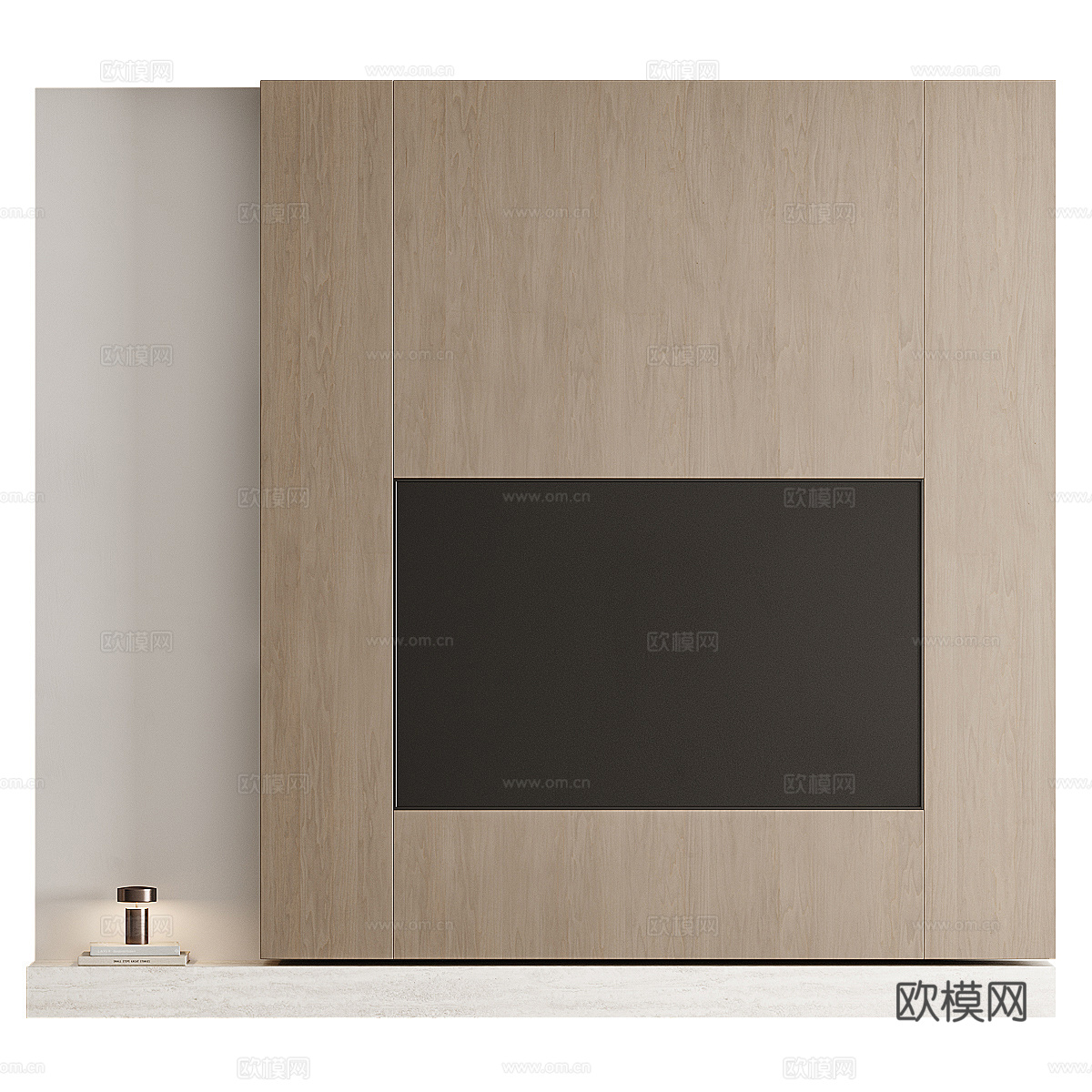 现代极简电视背景墙3d模型