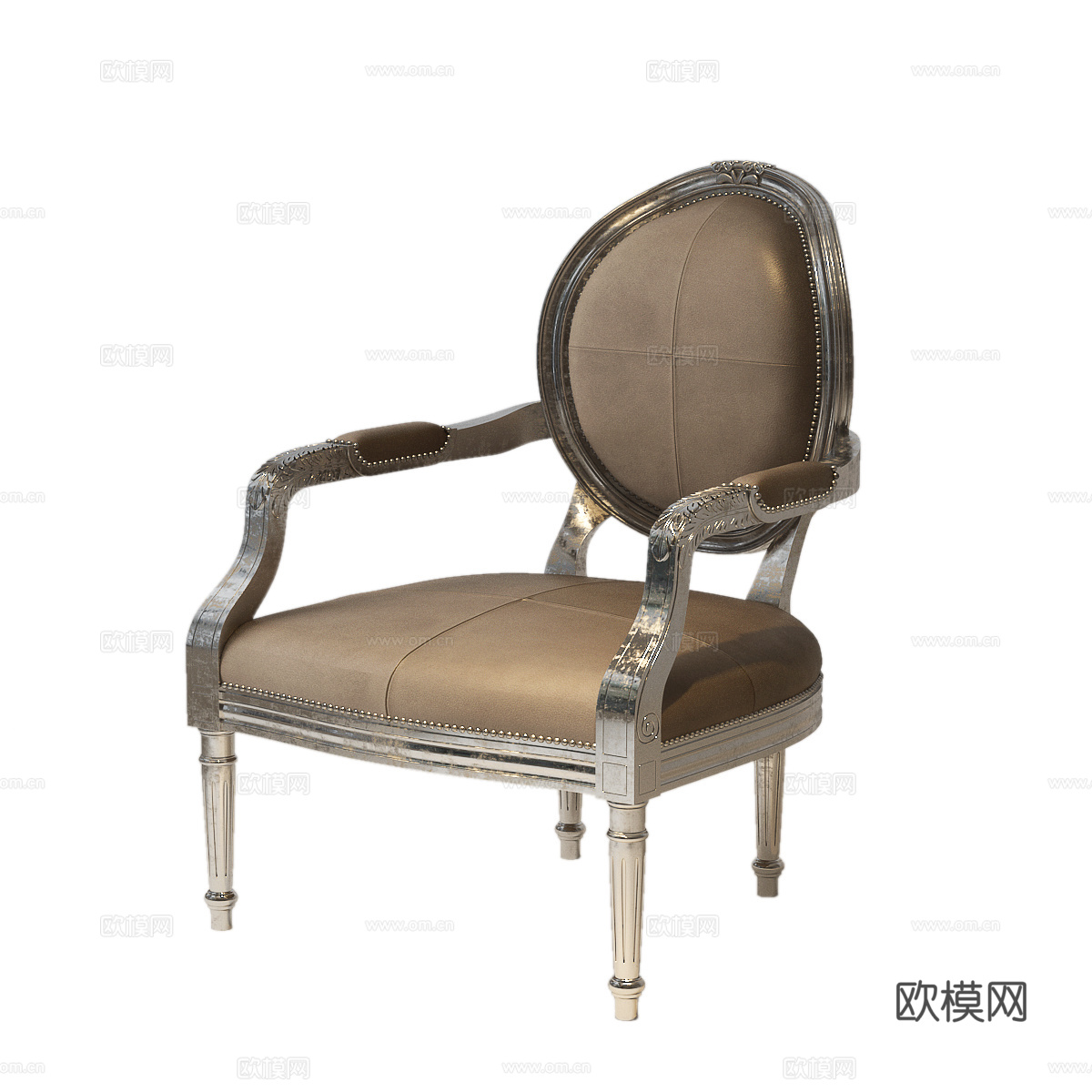 法式休闲椅 法式单椅 法式中古休闲椅3d模型