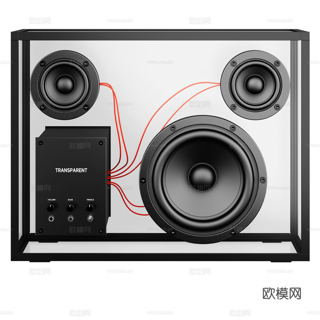 现代极简透明扬声器3d模型3d模型