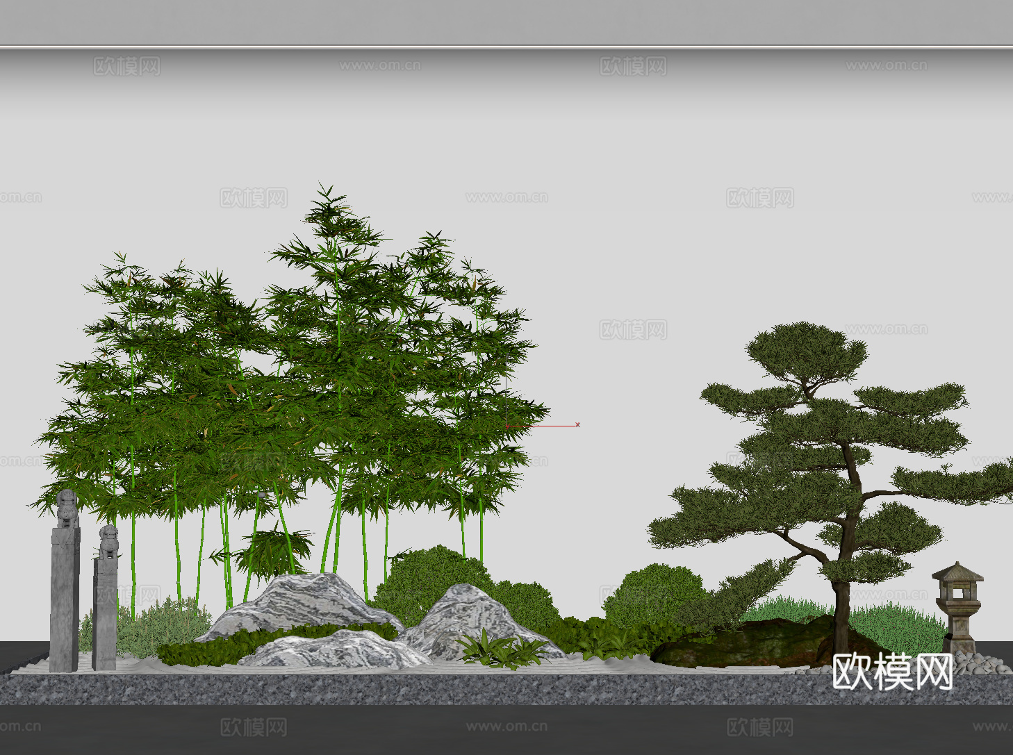 现代景观小品su模型