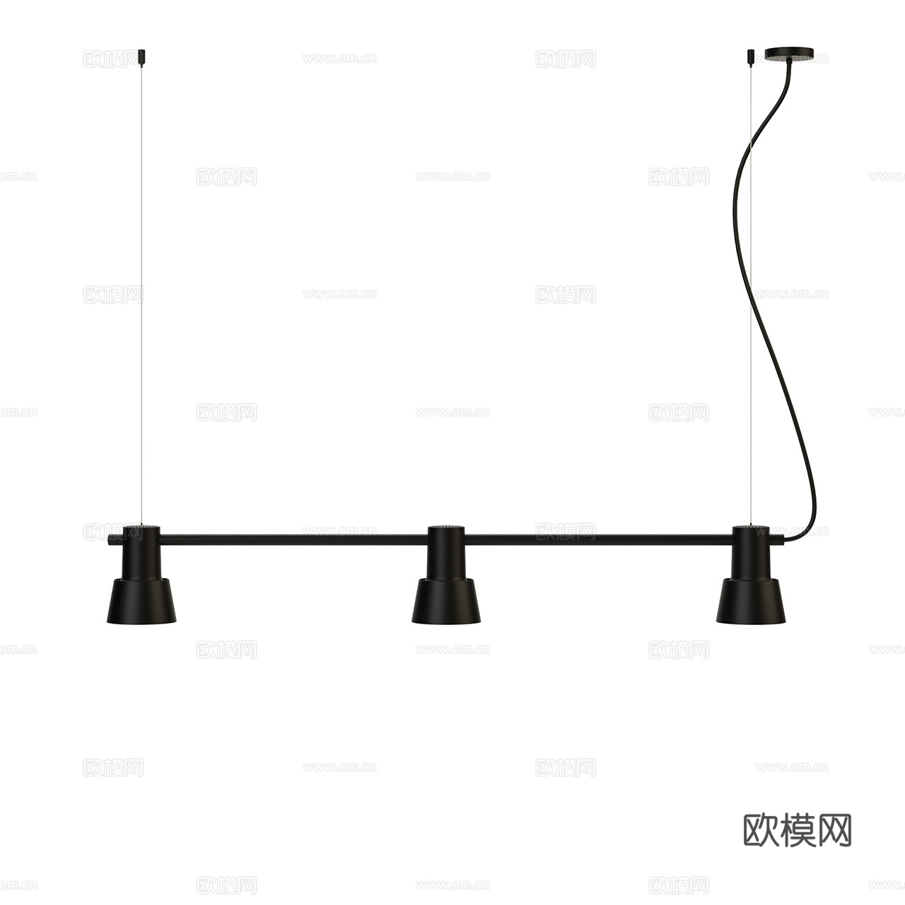 Zero 极简吊灯 装饰吊灯 多头吊灯 长条吊灯 餐厅吊灯3d模型