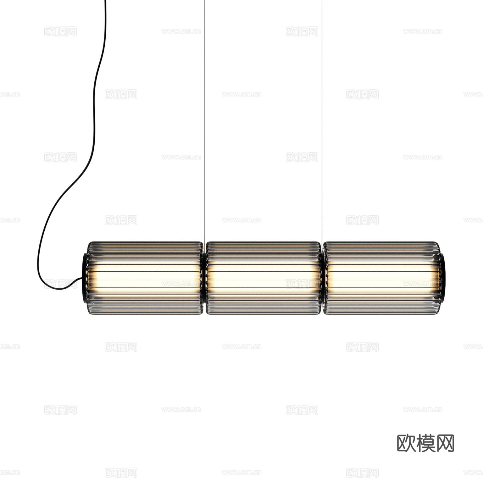 ANDlight 现代吊灯 极简吊灯 玻璃吊灯 长条吊灯 装3d模型