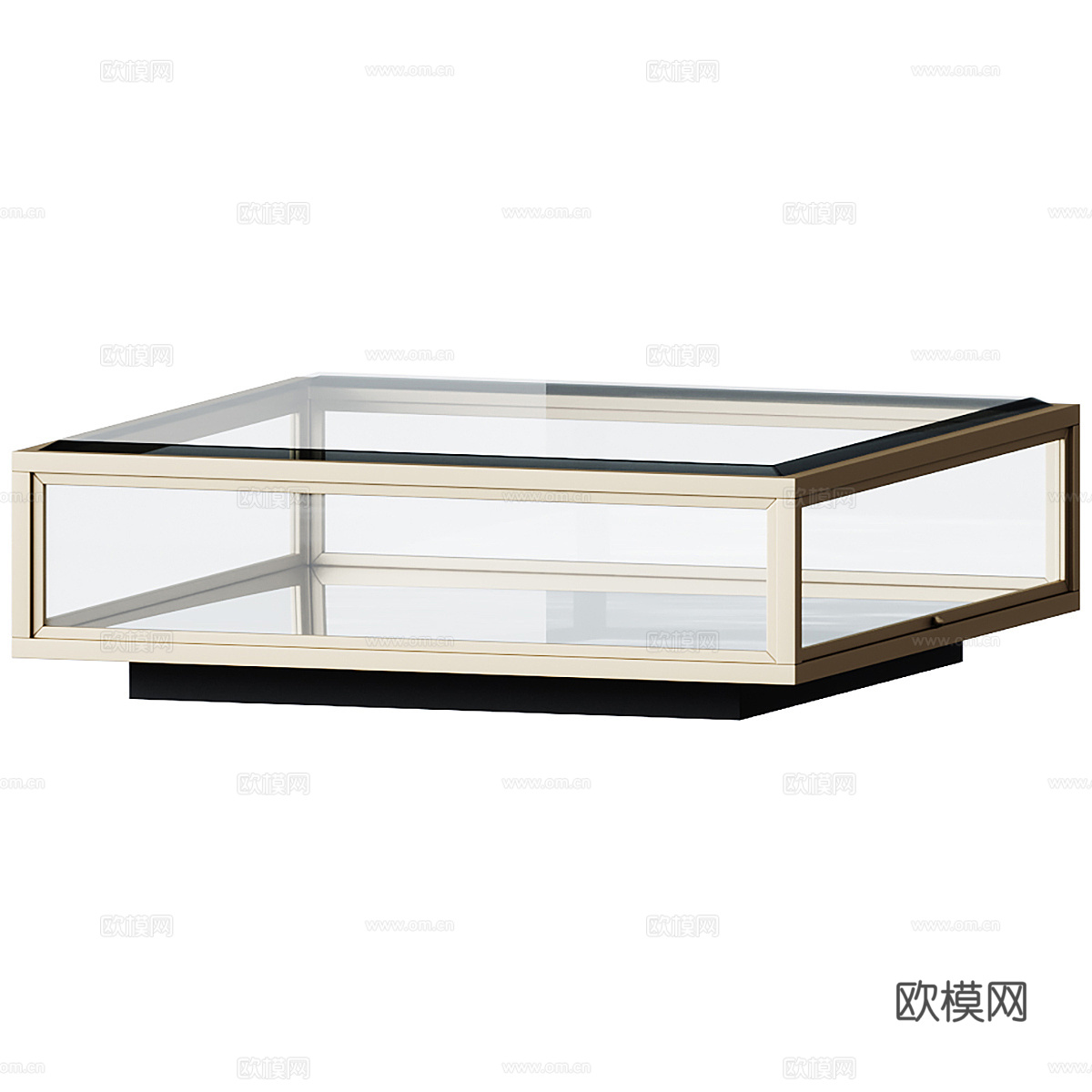 现代意式极简金属玻璃茶几3d模型