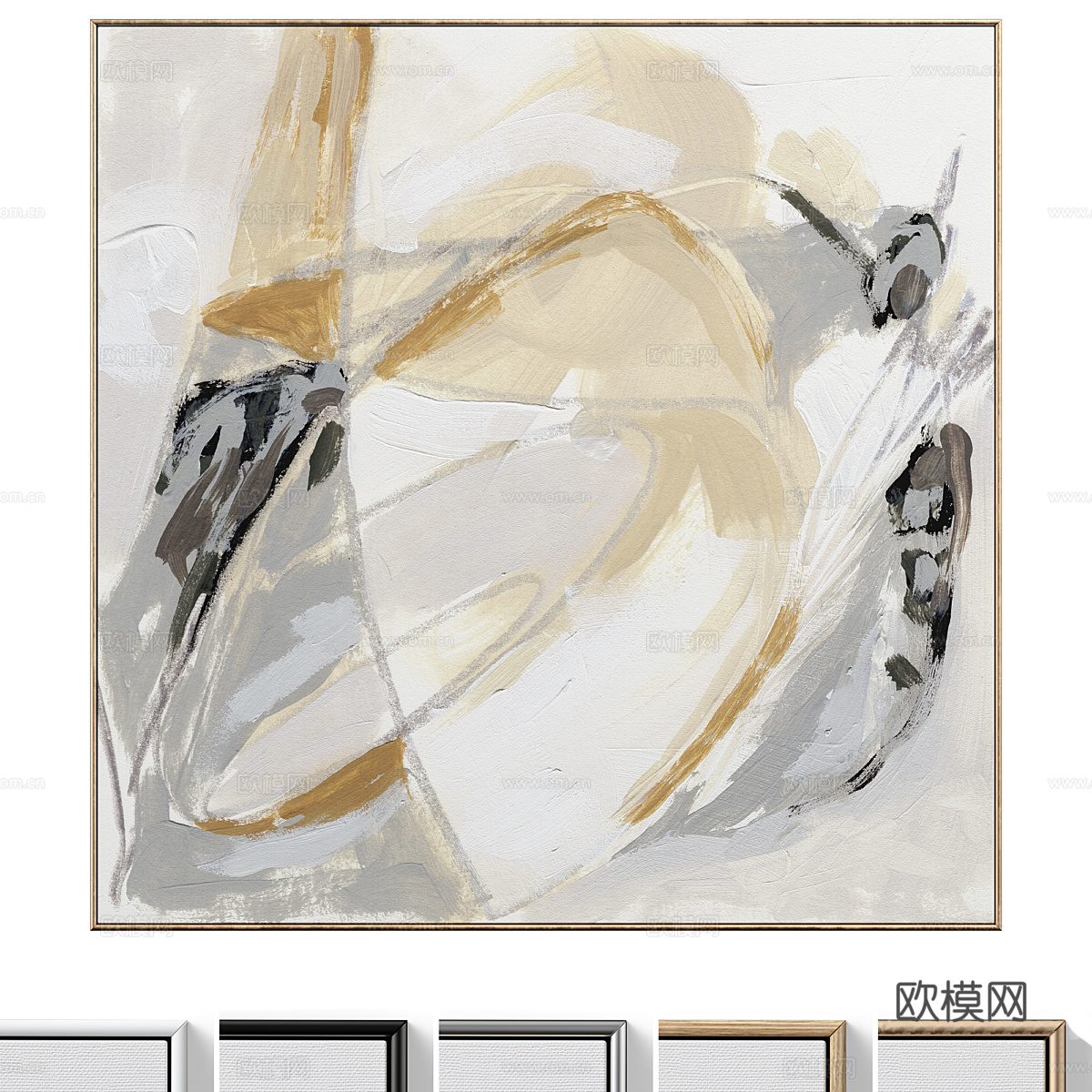 现代意式装饰挂画3d模型