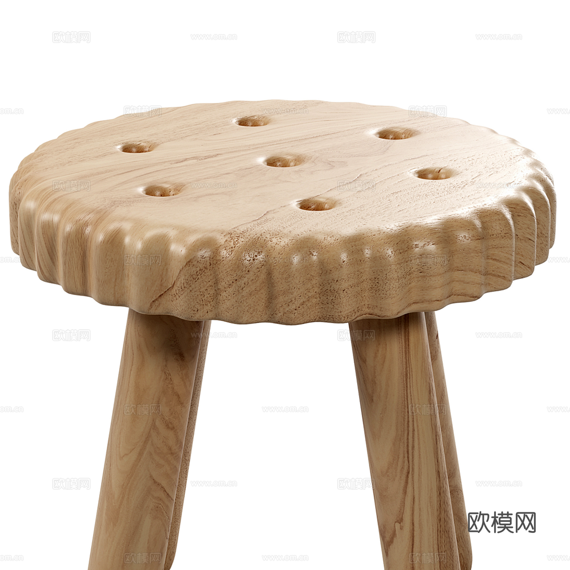 侘寂风沙发凳 圆凳 小凳子su模型