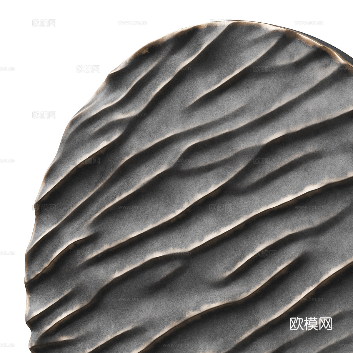 现代意式轻奢圆形墙饰挂件3d模型