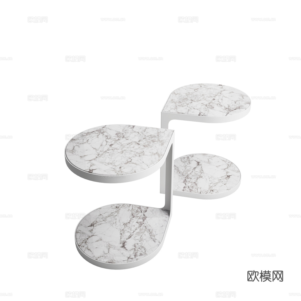 Tacchini 现代边几 极简边几 大理石边几 金属边几3d模型