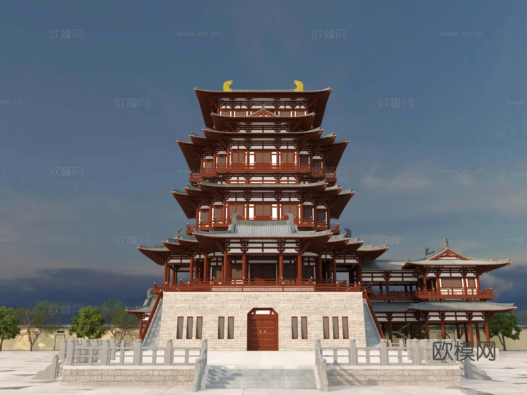 古建 中式建筑 阁 塔 斗拱3d模型