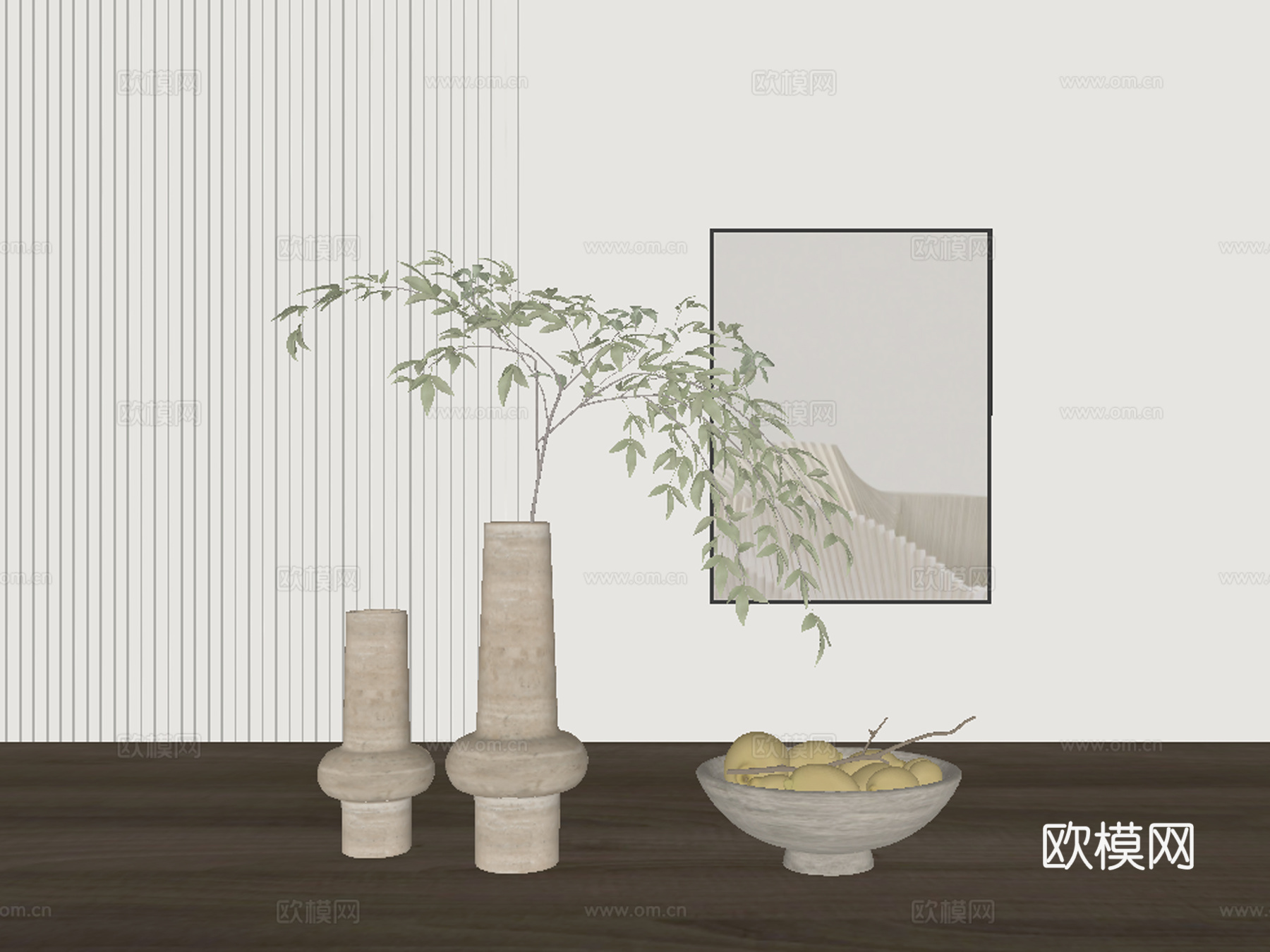 现代饰品摆件组合su模型