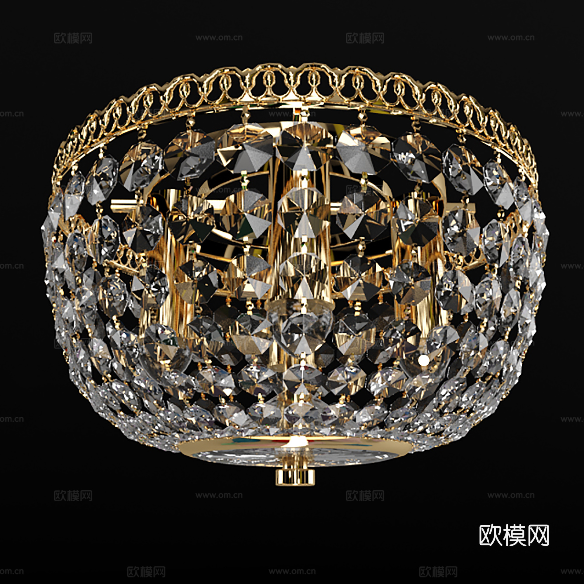 简欧吊灯 水晶吊灯  圆形吊灯su模型