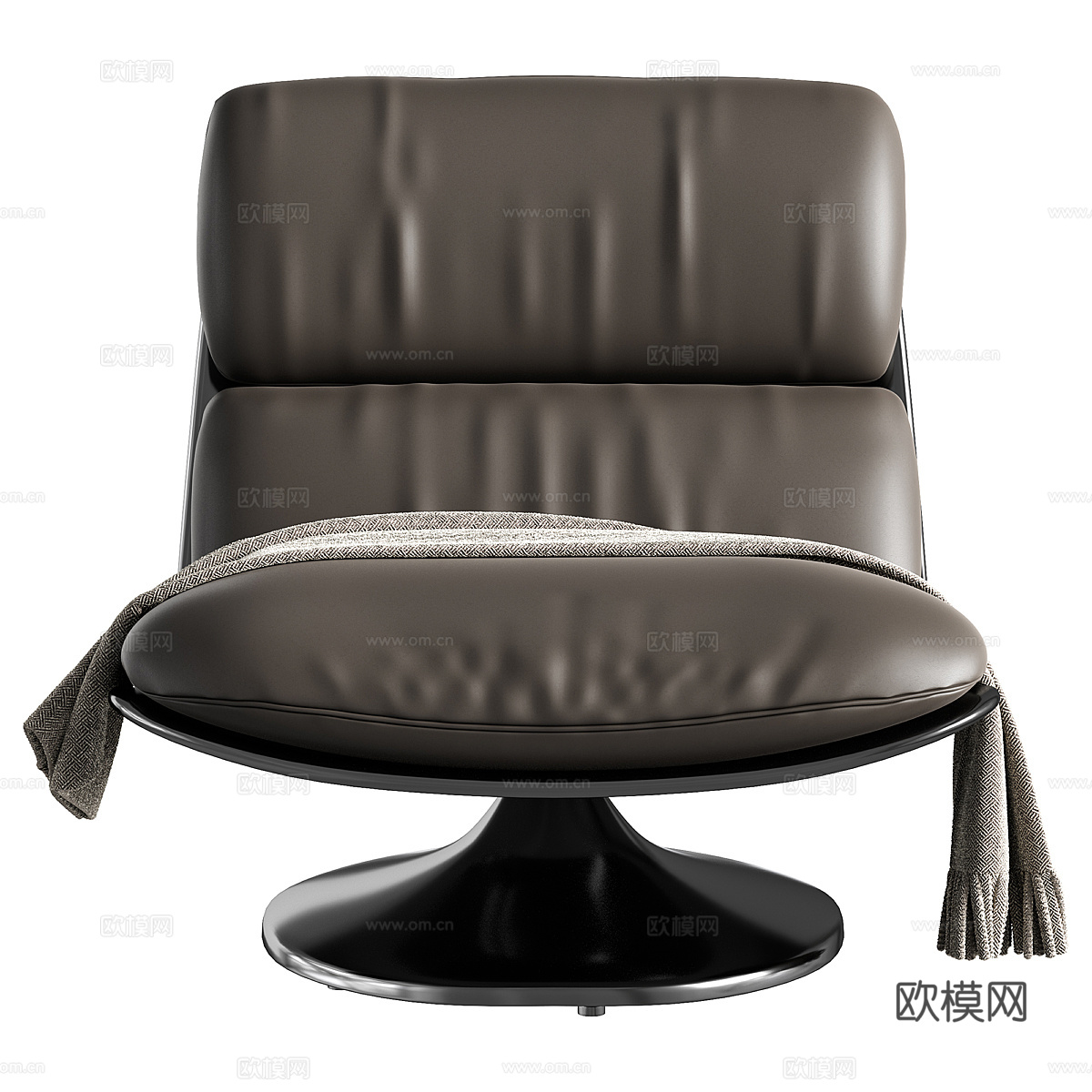 现代意式皮革休闲椅3d模型