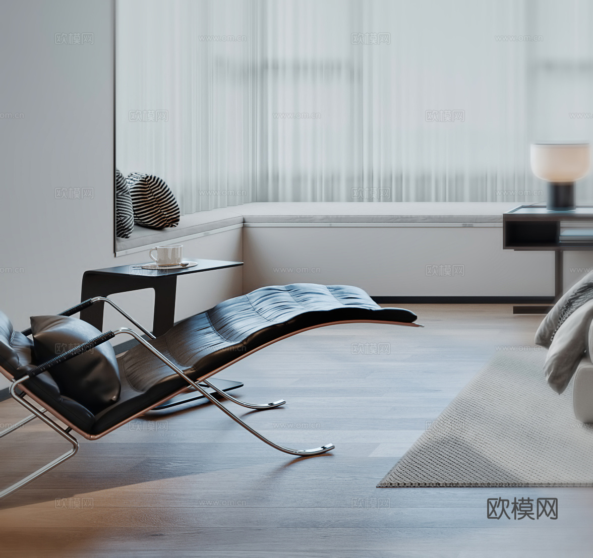 现代主卧室3d模型