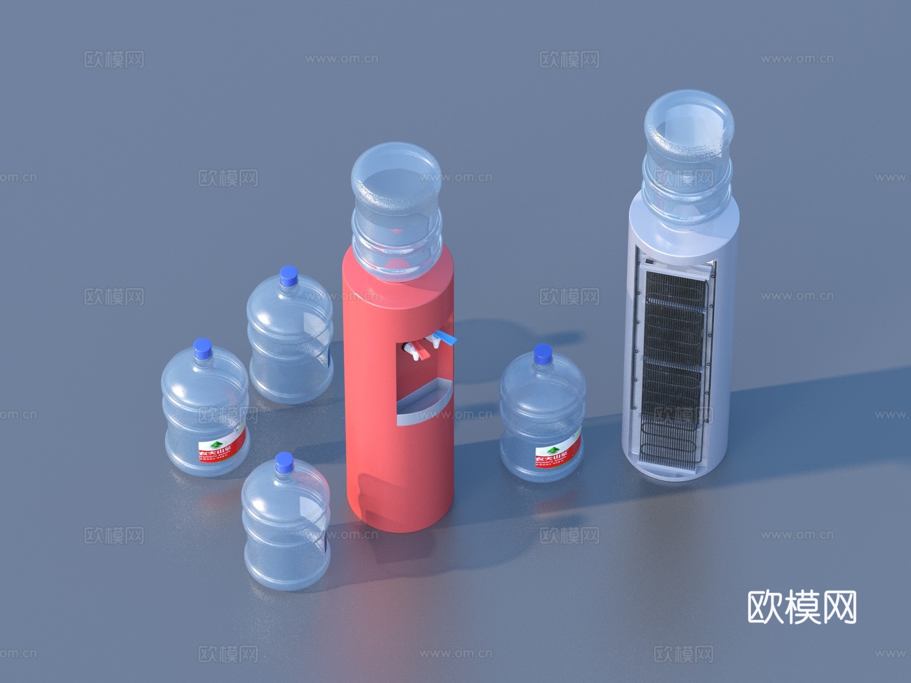 饮水机 水桶 桶装水 储水桶3d模型
