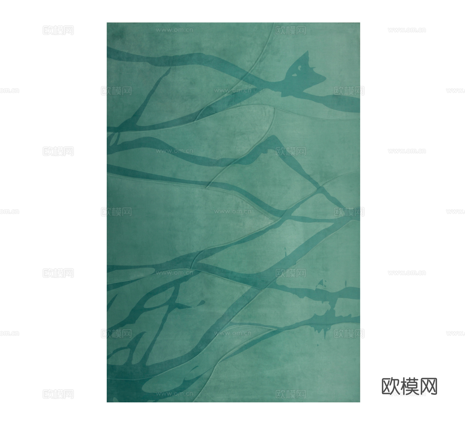 地毯客厅美式复古卧室床边毯不规则高级沙发茶几毯异形垫子su模型