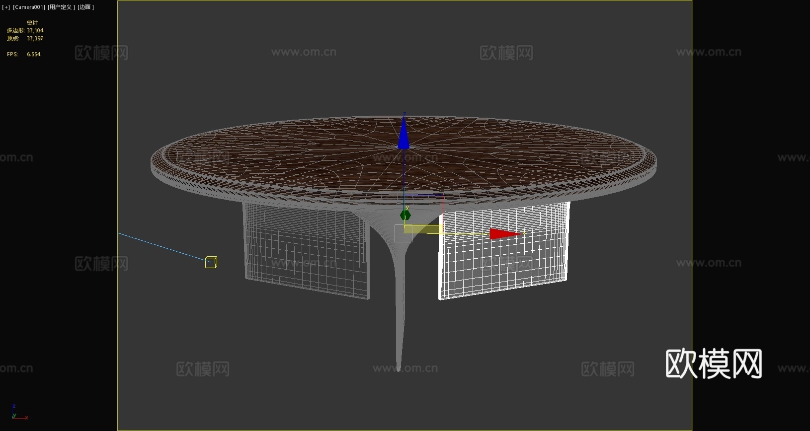 现代茶几轻奢茶几边几圆形茶几金属腿茶几3d模型