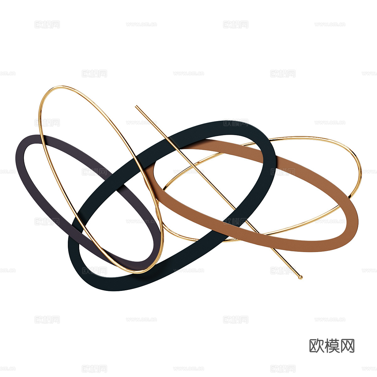 现代轻奢金属墙饰挂件3d模型