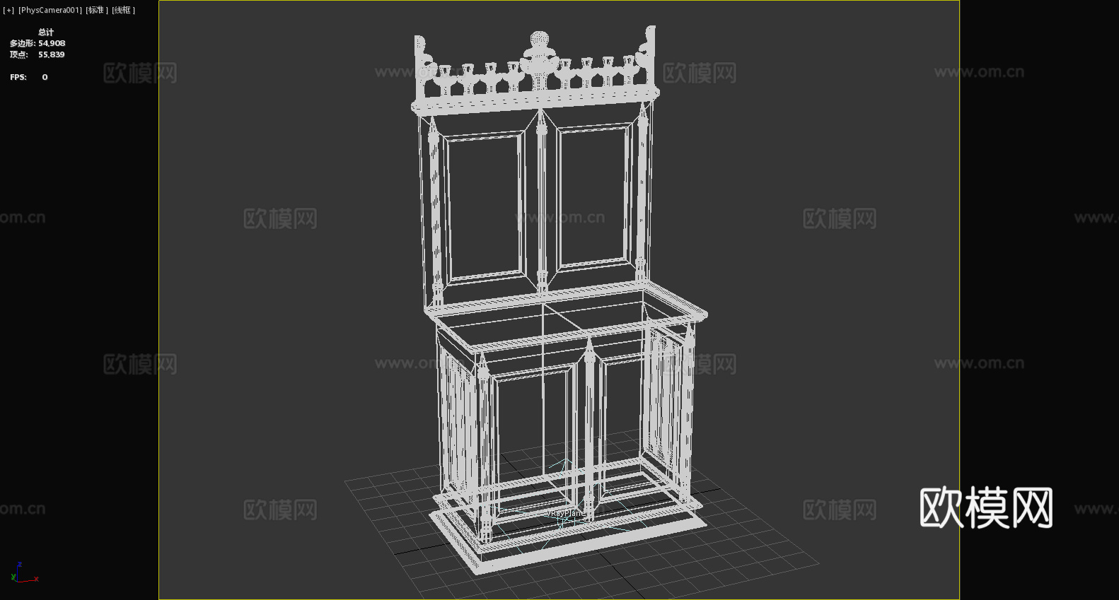 柜子 实木柜 边柜 储物柜 雕花柜3d模型