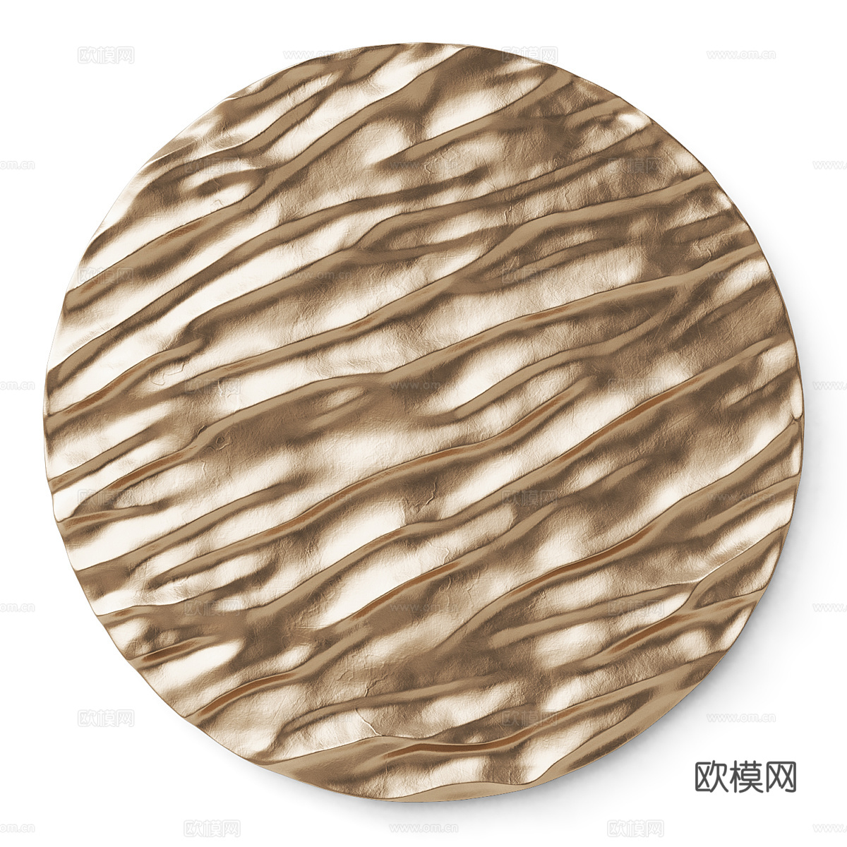 现代意式轻奢圆形墙饰挂件3d模型