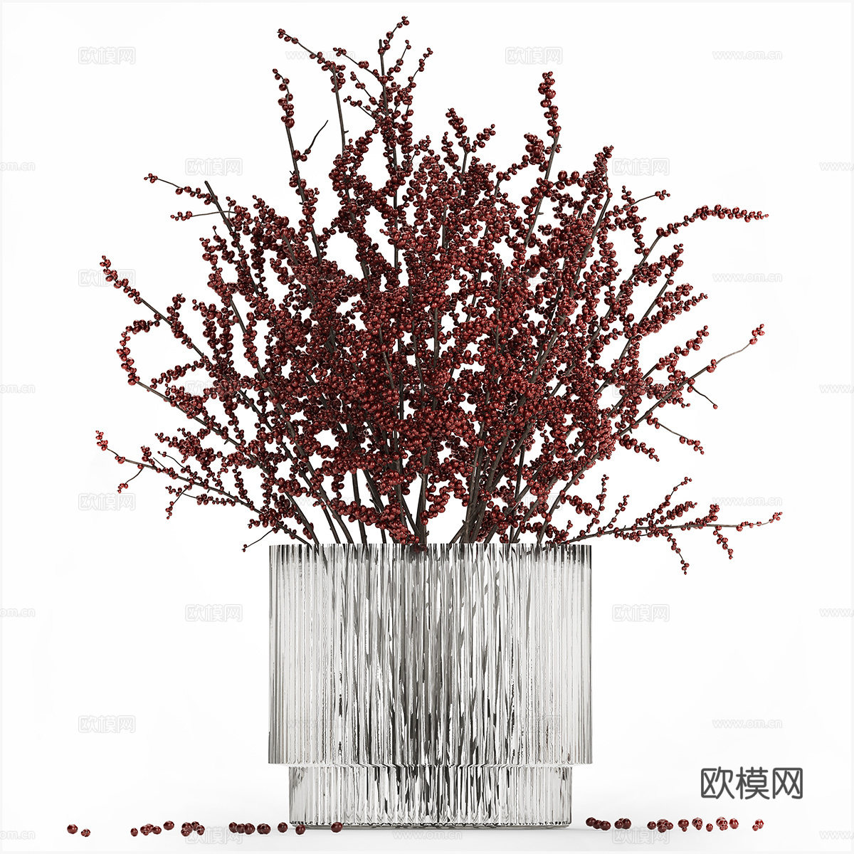 现代意式花瓶花艺3d模型