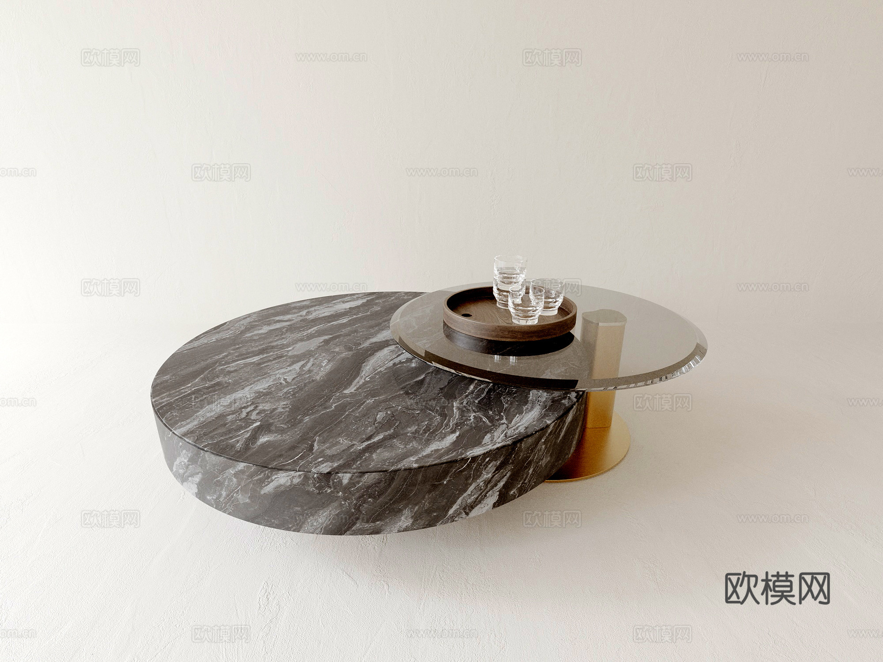 茶几 圆几 茶几组合3d模型